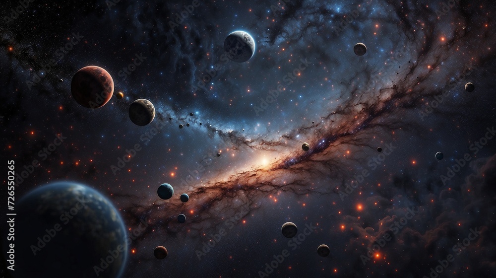 Naklejka premium planets in space