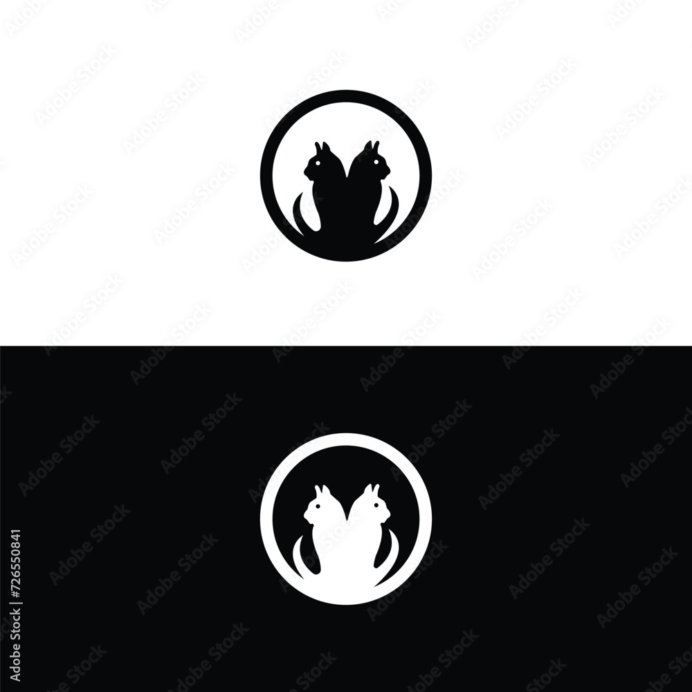 Circle cat animal logo template design . Cat animal logo illustration silhouette Circle cat animal logo template design . Cat animal logo illustration silhouette