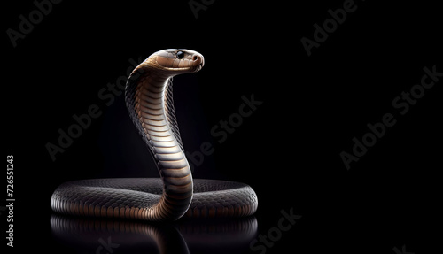 close up of a black cobra 