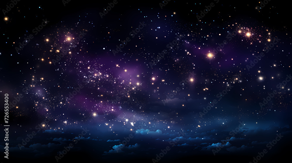 Gradient abstract stars background, starry night sky