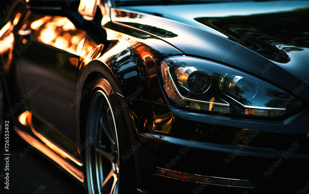 Luxury Revved Up: Close-up Details of Modern Sports Car Luxury Revved Up: Close-up Details of Modern Sports Car