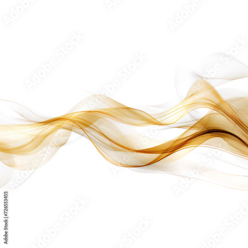 Abstract golden wires in the air wave smoke, gold wave on transparent png. 