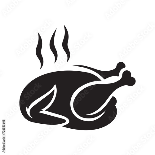 Oven cooked chicken. Chicken icon. Food. Roast chicken icon