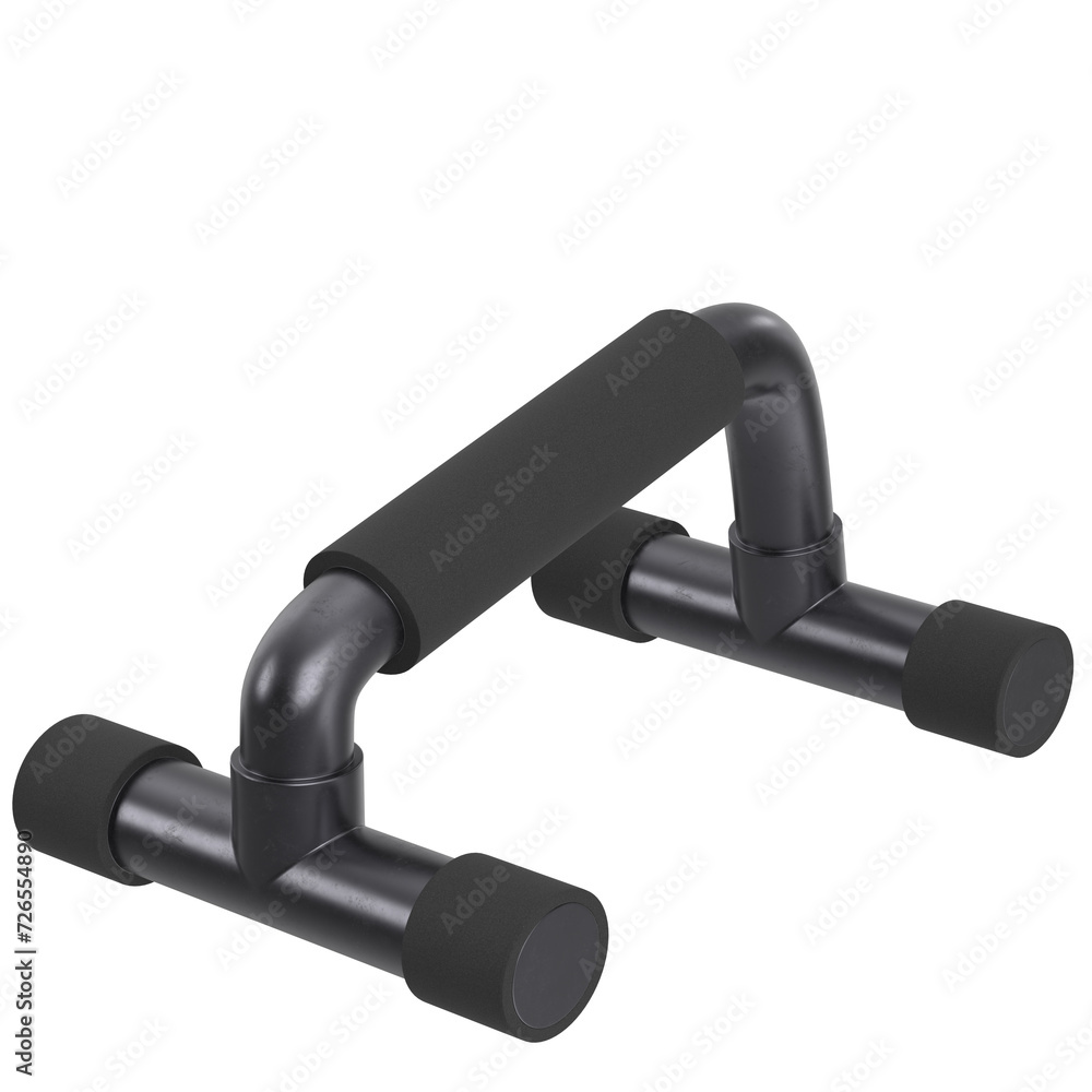 3D rendering illustration of a gym push-up bar 3D rendering illustration of a gym push-up bar