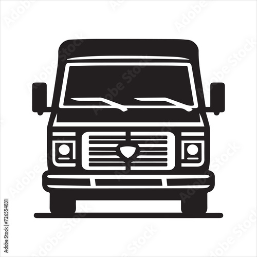 Van front view icon. Vector and glyph