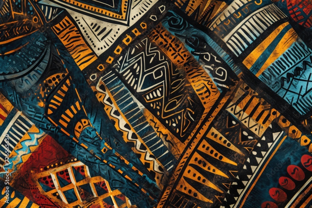 African tribal batik pattern ornament.