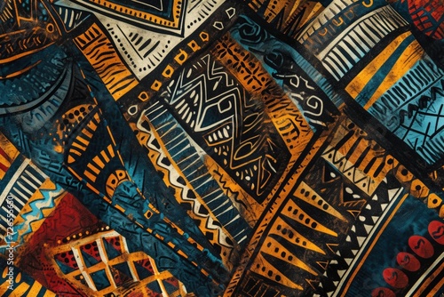 Obraz na płótnie African tribal batik pattern ornament.