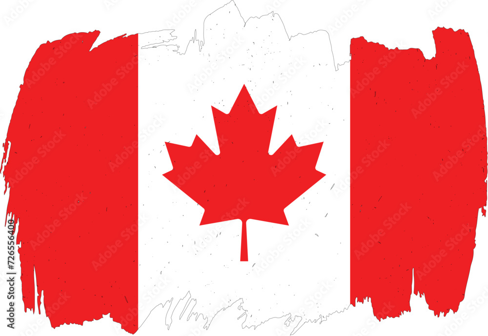 Canada flag, Brush strokes, Brush painted Canada flag on a white background, vector design Canada flag, Brush strokes, Brush painted Canada flag on a white background, vector design