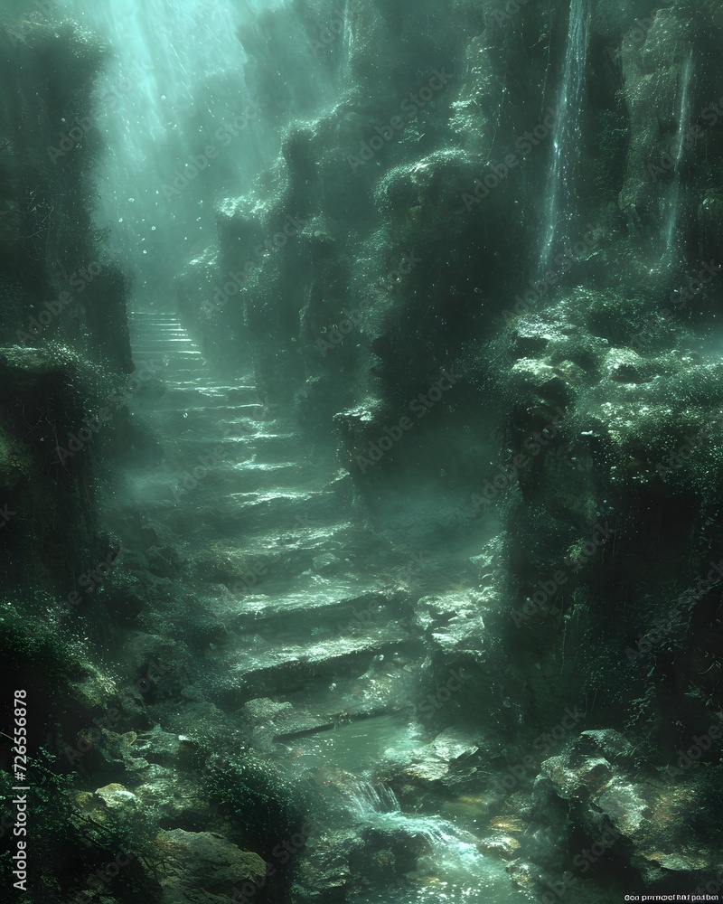 Obraz premium mysterious and exotic destination,hidden path.