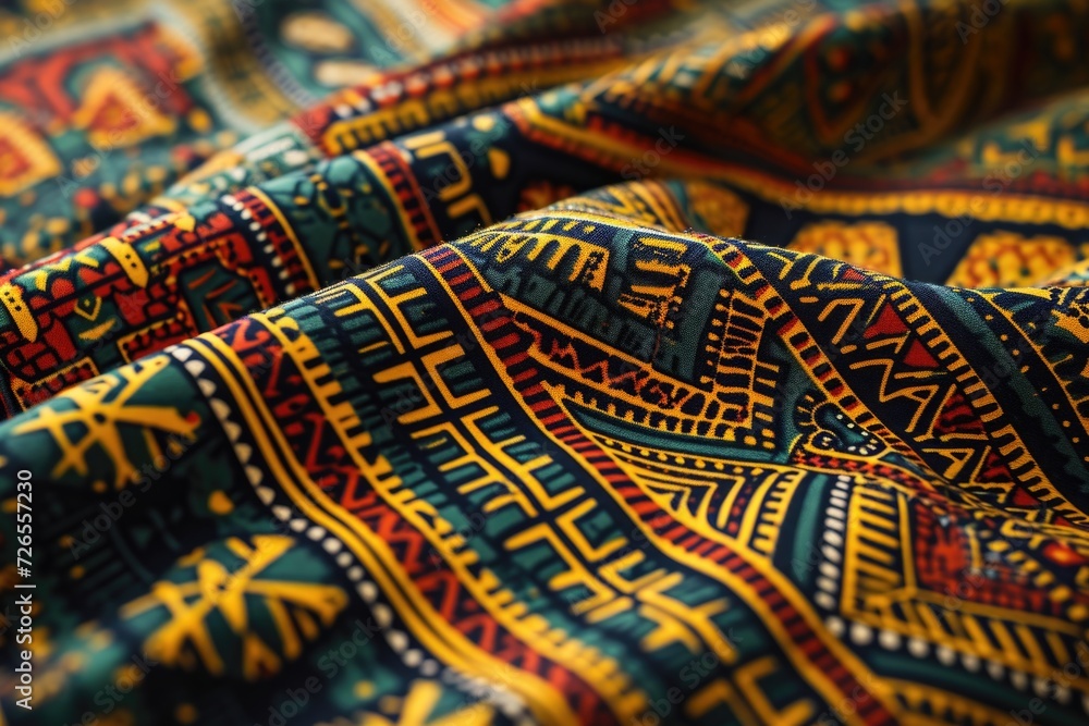 African fabric with geometric pattern.