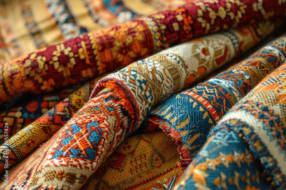 Textures of Moroccan carpet fabrics.