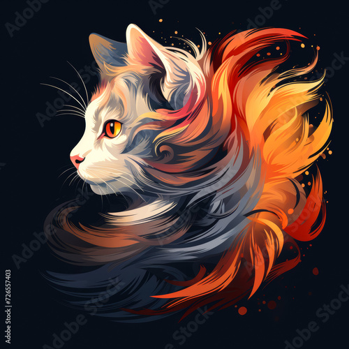 Logo illustration, vector, simple, cat--style raw --no text --chaos 30 --stylize 250 Job ID: d2784690-7757-4a49-bf23-a914464ca948