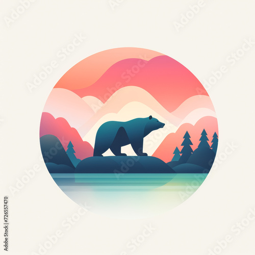 Logo illustration, vector, simple, Bear © Дмитрий Симаков