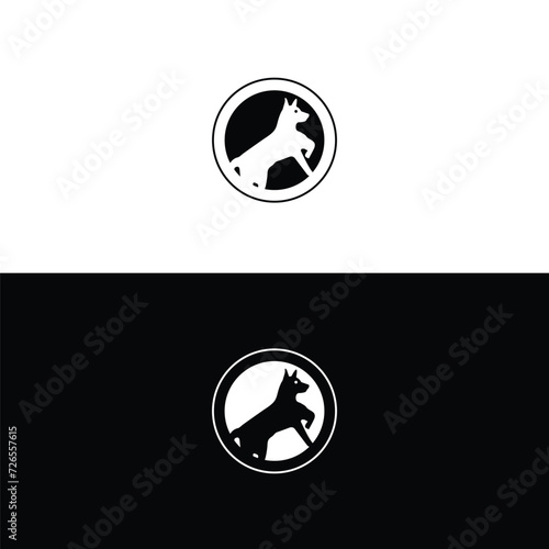 Fighting dog animal logo design . Cute dog animal logo illustration