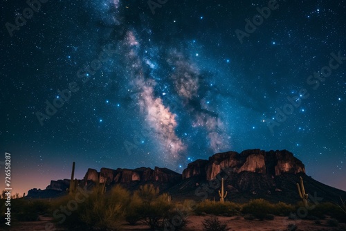 Arizona with milky way and natural stars