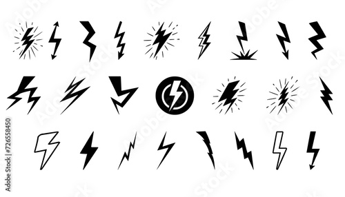 Thunder icon set PNG transparent