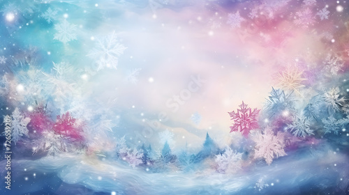 christmas background with snowflakes © Asurian