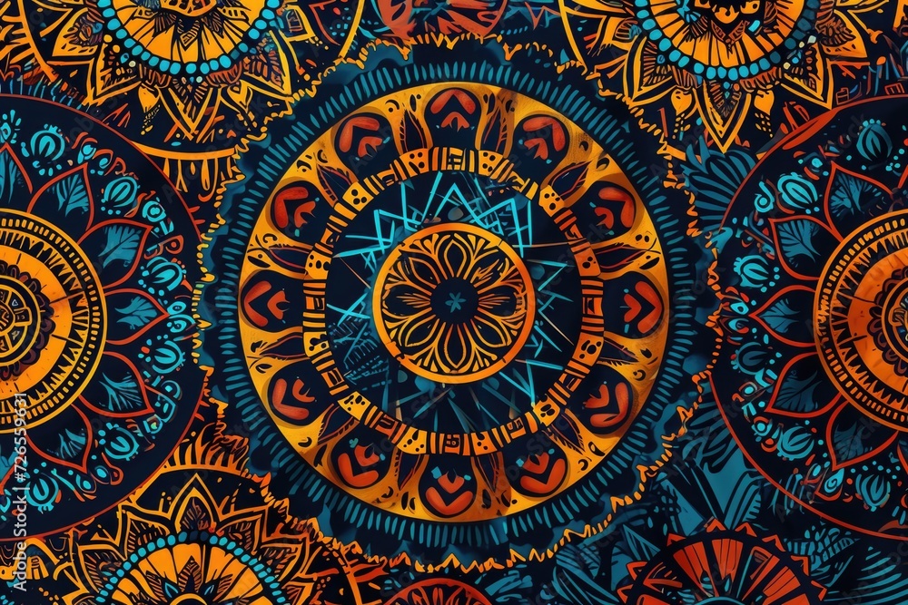 African traditional ornament in beautiful seamless pattern.
