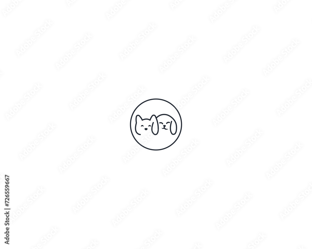 Dog and cat logo design template vector, line of pet logo design suitable for pet shop, store, cafe, business, hotel, veterinary clinic, Domestic animal vector illustration logotype, sign or symbol Dog and cat logo design template vector, line of pet logo design suitable for pet shop, store, cafe, business, hotel, veterinary clinic, Domestic animal vector illustration logotype, sign or symbol