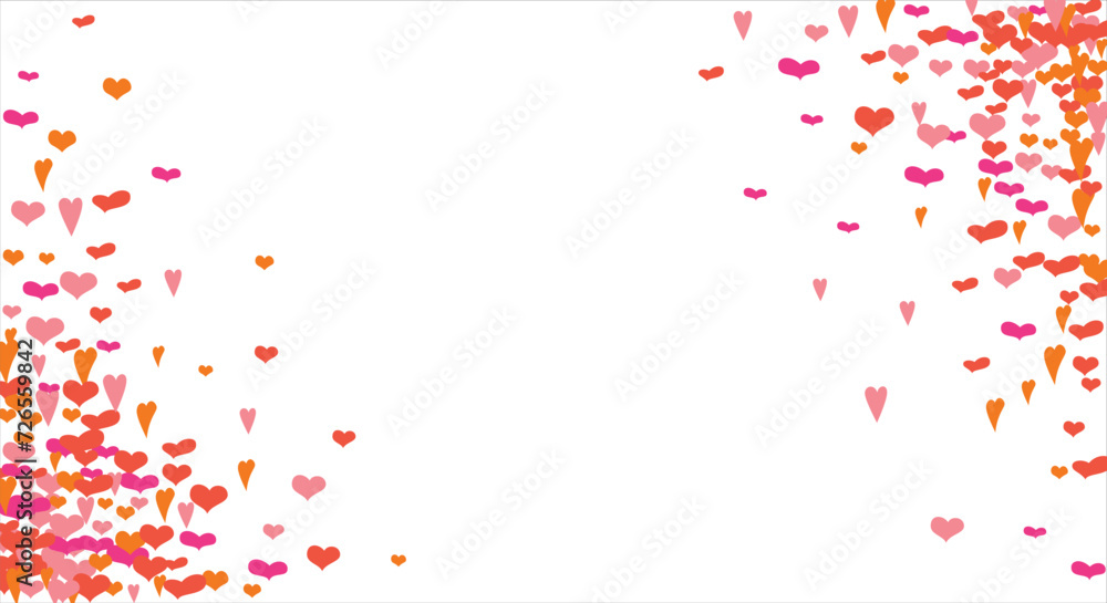 Vector edging, ribbon, border from hearts. Hand-drawn romantic pattern. Valentine's Day. Banner template. Vector illustration.