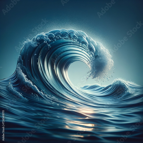 Slika na platnu blue water waves waves in the ocean with a beautiful view of the vast ocean