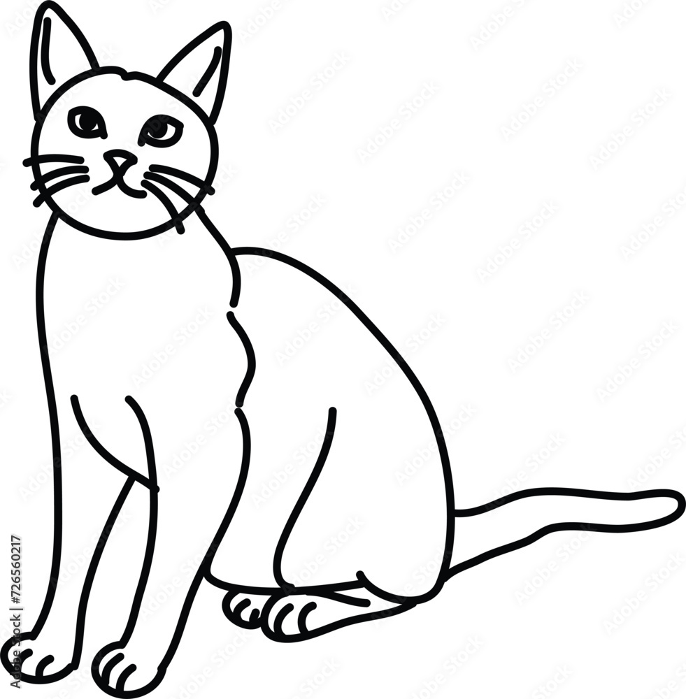 Organic Cat vector outline Organic Cat vector outline