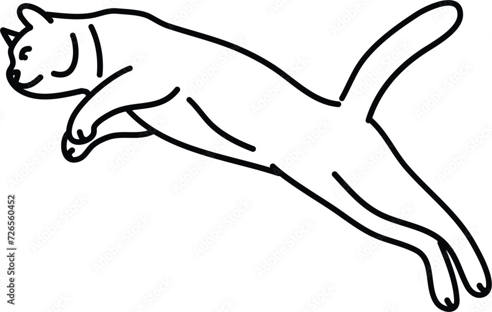 Fototapeta premium Organic Cat vector outline