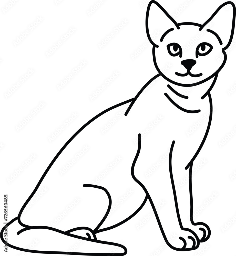 Obraz premium Organic Cat vector outline
