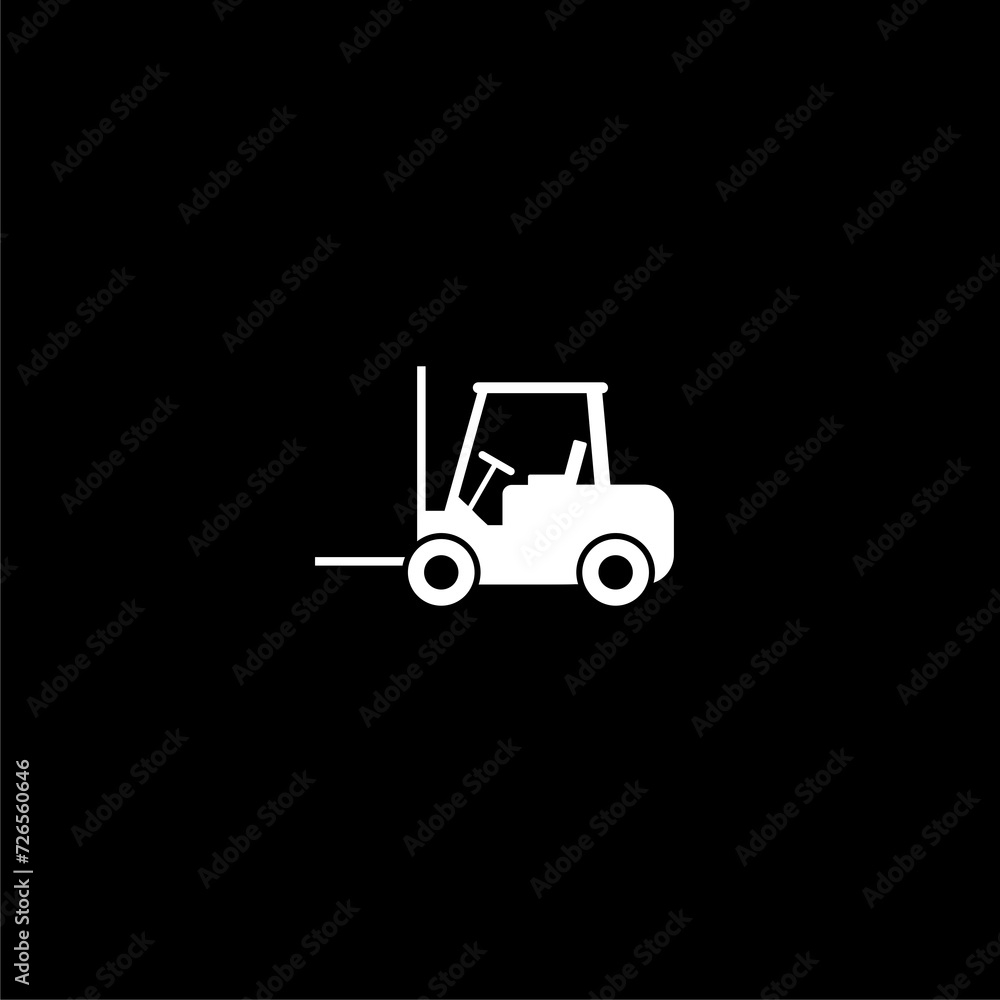 Forklift icon isolated on dark background