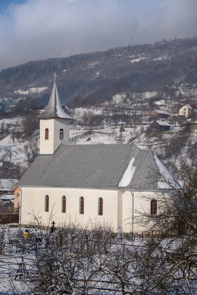 The Orthodox Church in Lesu, Bistrita, Romania, dedicated to 