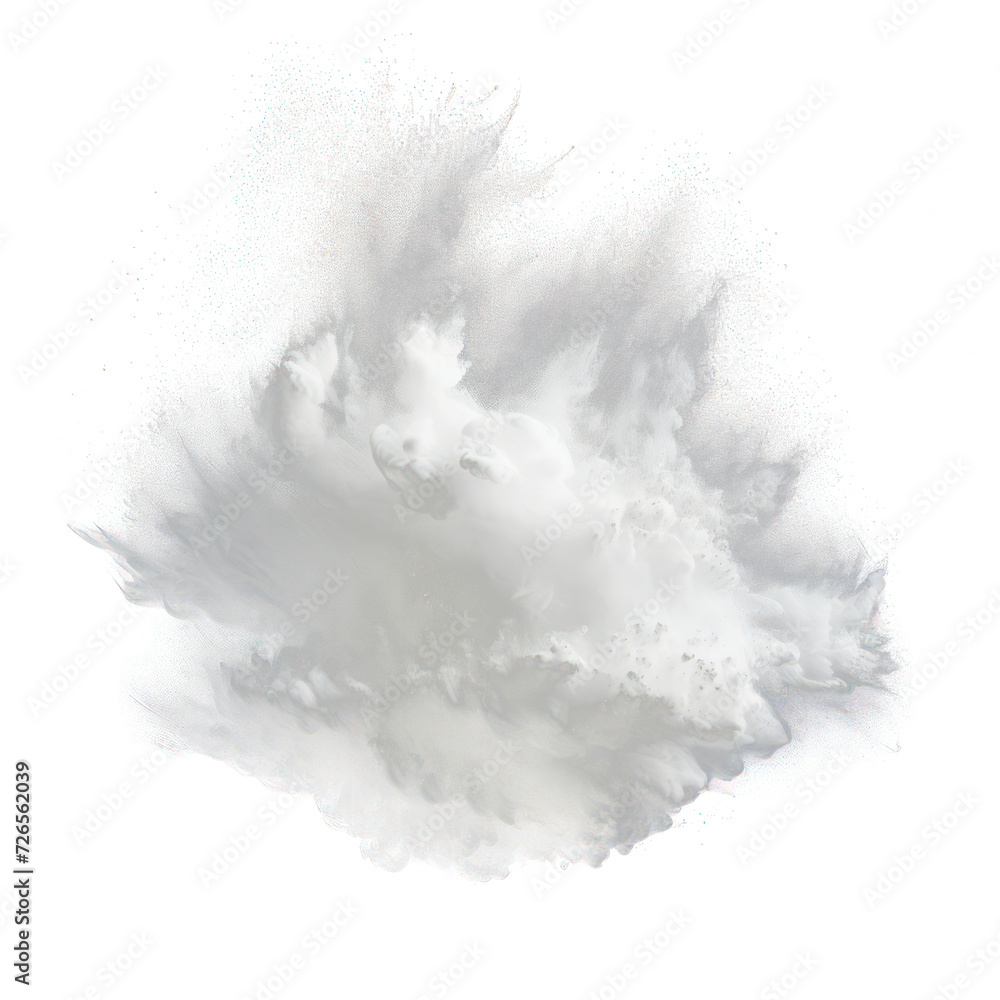 Abstract white smoke cloud, a soft white Smoke explode cloudy on transparent png.