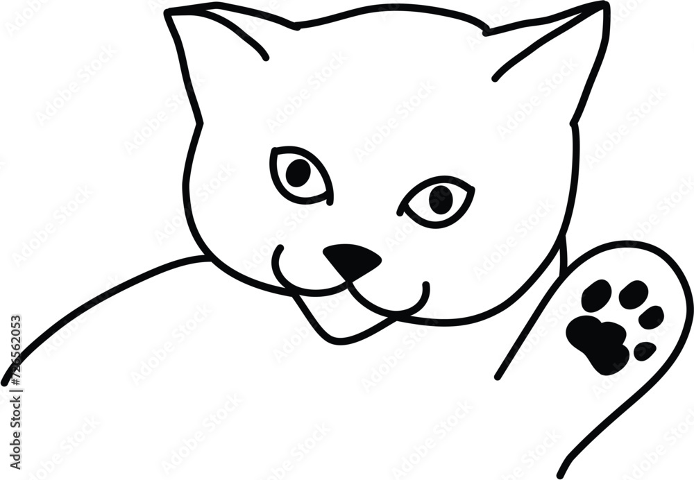 Organic Cat vector outline Organic Cat vector outline