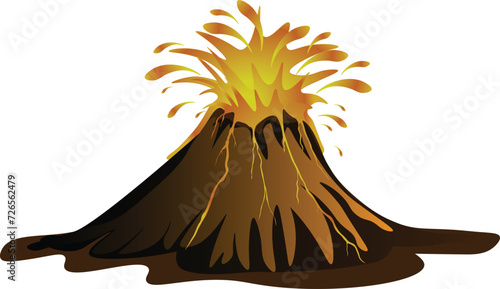 volcano art vector illustrator on white background 