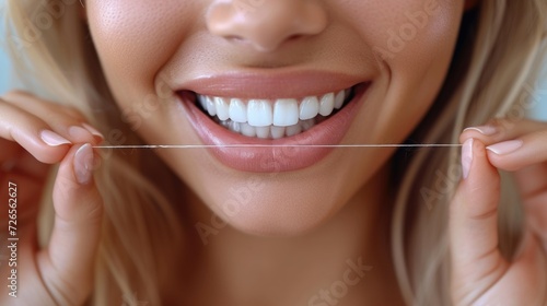 Close-Up of Dental Flossing