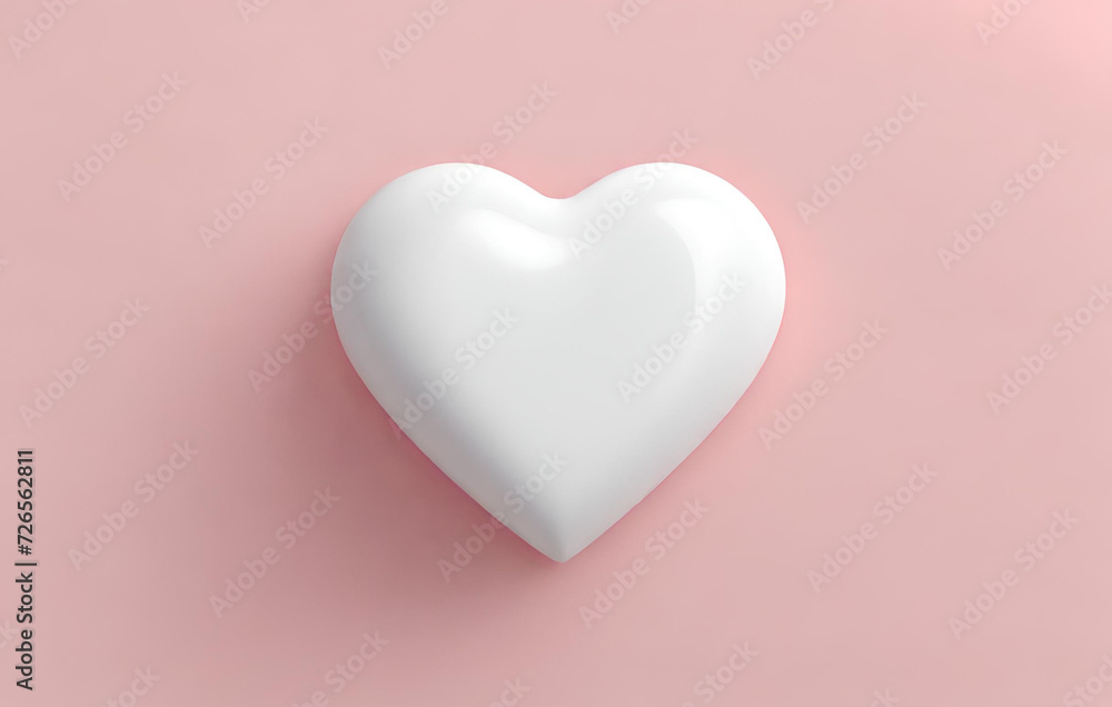 White heart on pink background, white hearts on a pink background. love top view.