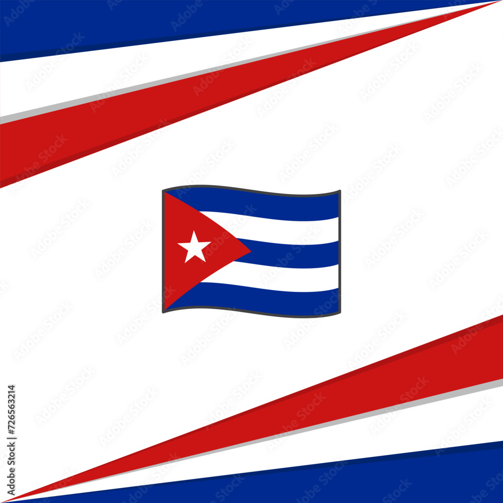 Cuba Flag Abstract Background Design Template. Cuba Independence Day Banner Social Media Post. Cuba Design