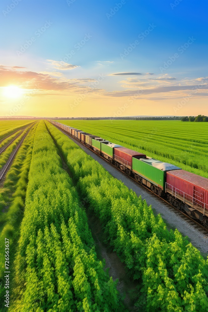 As the sunlight filters through the dense forest canopy, a freight train gracefully makes its way, leaving a trail of awe and wonder in its wake.