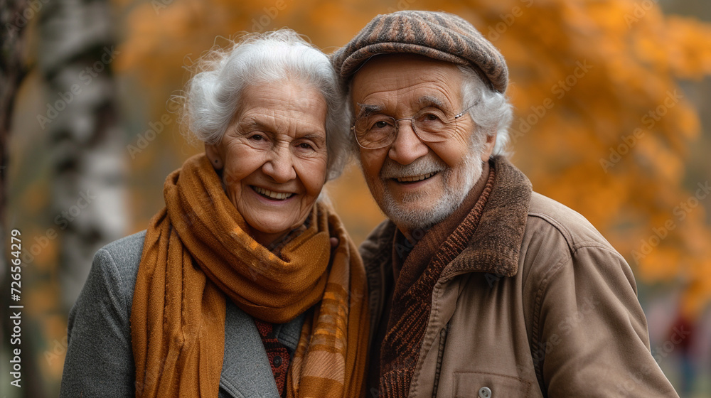 happy elderly male-female couple happy elderly male-female couple