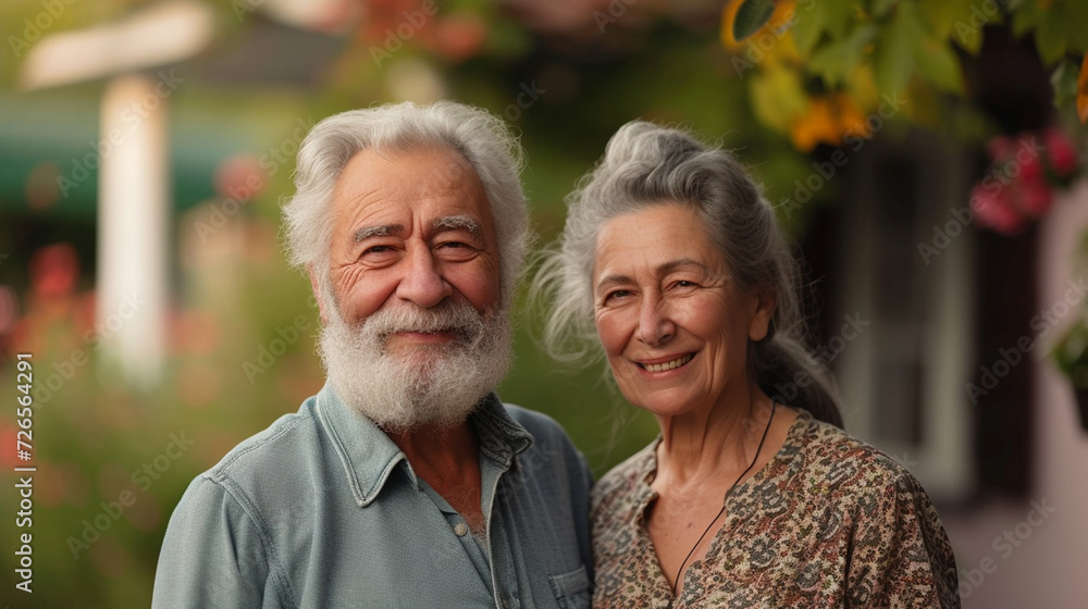 happy elderly male-female couple