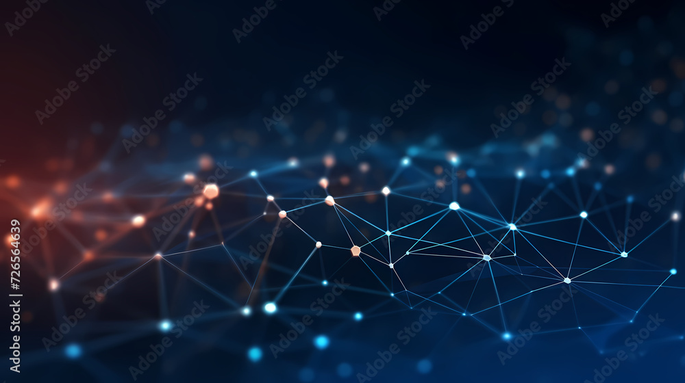 Abstract background of future network technology and network connections Abstract background of future network technology and network connections