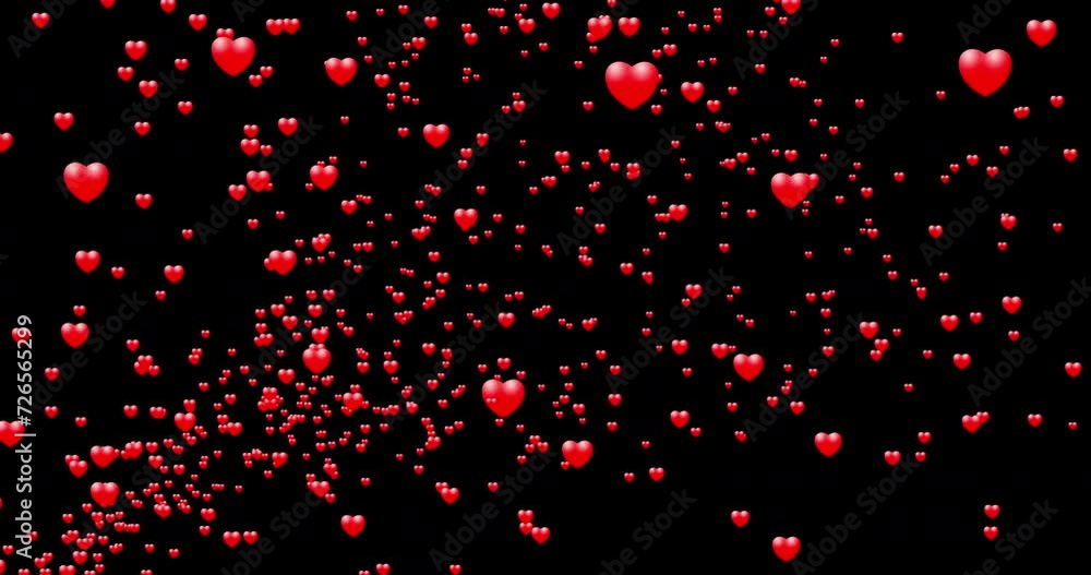 Flying red hearts on a black background. Lots of likes. Valentine's Day. Looping seamless animation. Flying red hearts on a black background. Lots of likes. Valentine's Day. Looping seamless animation.