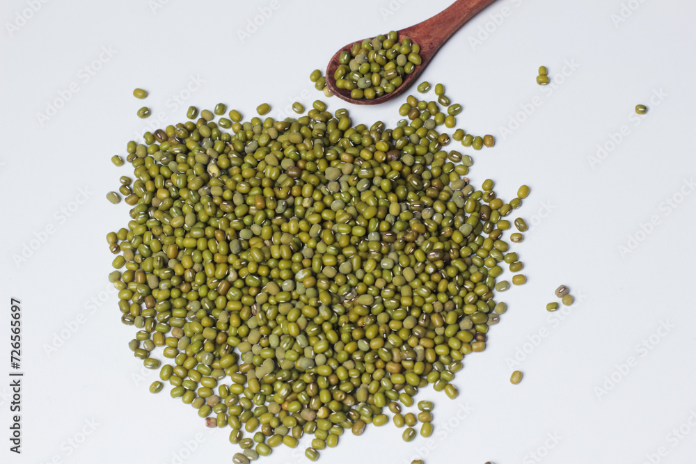 Mung beans seeds on white backgroung Mung beans seeds on white backgroung