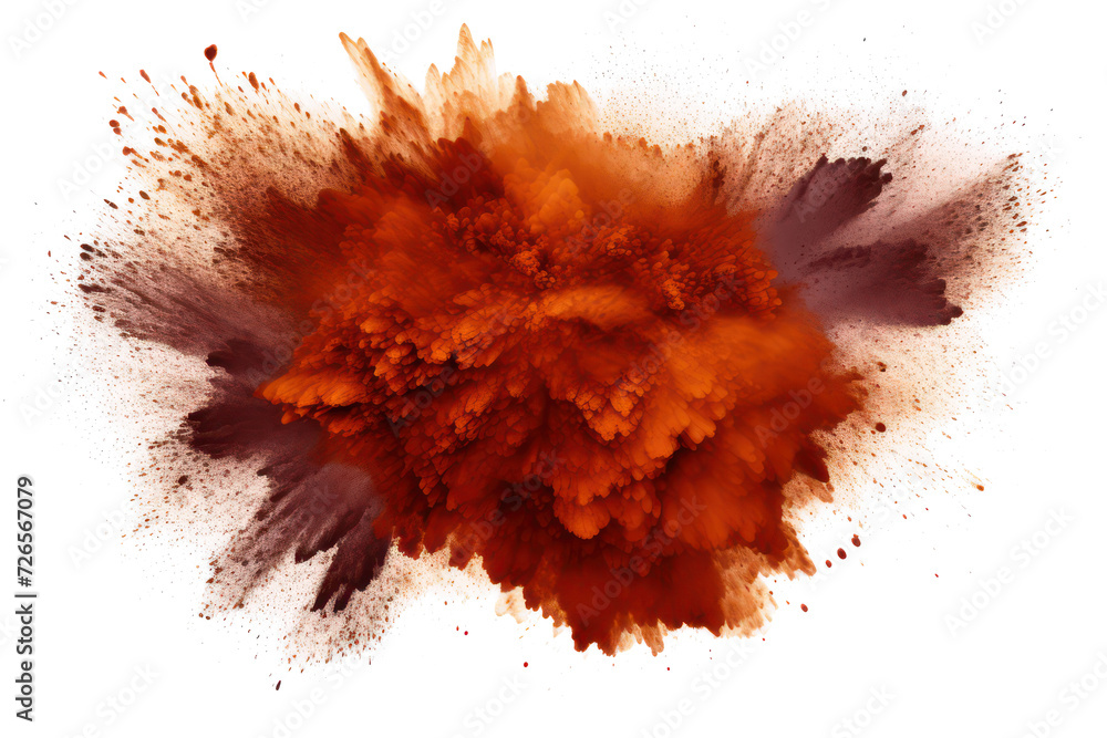 Abstract colored brown powder, dirt cloud explode smoke cloud, a soft dust explode cloudy on transparent png. - obrazy, fototapety, plakaty 