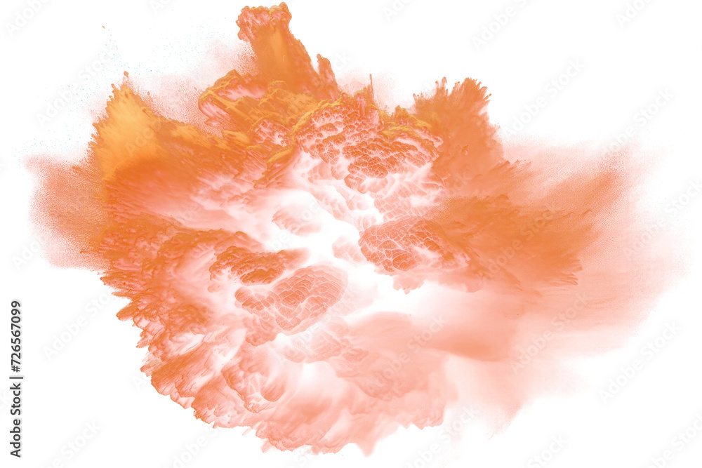 Abstract orange smoke cloud, a soft cloudy on transparent png.