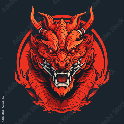 traditional red chinese dragon for chinese new year 2024, chinese logo, chinese lucky dragon symbol, Lùhng, ryū, 龍/竜, yong, 용, mungkorn, มังกรจีน, rồng, generative AI