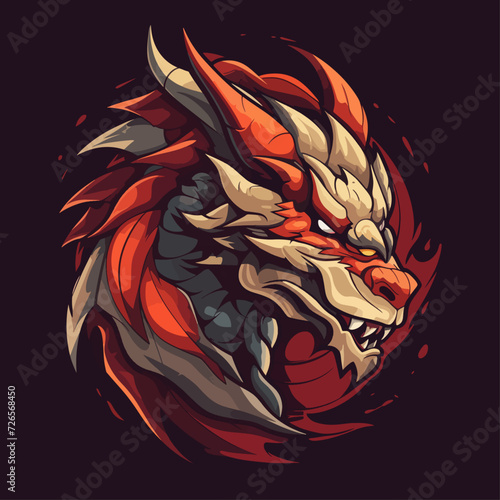traditional red chinese dragon for chinese new year 2024, chinese logo, chinese lucky dragon symbol, Lùhng, ryū, 龍/竜, yong, 용, mungkorn, มังกรจีน, rồng, generative AI