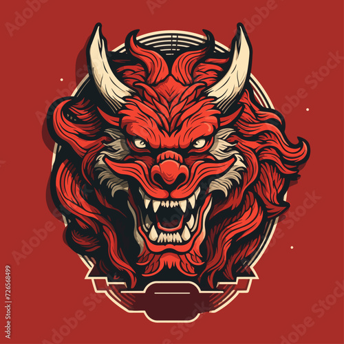 traditional red chinese dragon for chinese new year 2024, chinese logo, chinese lucky dragon symbol, Lùhng, ryū, 龍/竜, yong, 용, mungkorn, มังกรจีน, rồng, generative AI