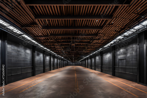 Peachy Urban scape: Indigo Accents and Black Ceiling in Industrial Scenes