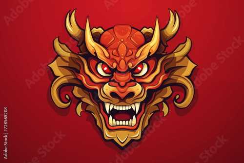 traditional red chinese picture of dragon for chinese new year 2024, chinese lucky dragon symbol, Lùhng, ryū, 龍/竜, yong, 용, mungkorn, มังกรจีน, rồng, generative AI
