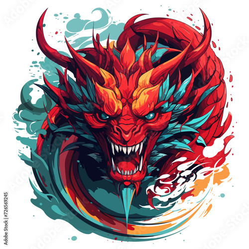 traditional red chinese dragon for chinese new year 2024, chinese lucky dragon symbol, Lùhng, ryū, 龍/竜, yong, 용, mungkorn, มังกรจีน, rồng, generative AI